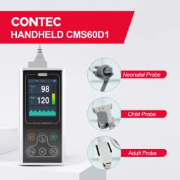 CONTEC Handheld Fingertip Pulse Oximeter Sleep Heart Rate Monitor Adult Neonatal Pediatric Vet Veterinary SPO2 PR PI(Option)