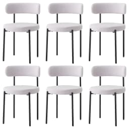 EGOONM 2/4/6Pcs Nordic Style Dining Chairs Upholstered Kitchen Chairs with Teddy Velvet Chair Home Dining Room Kitchen Chairs