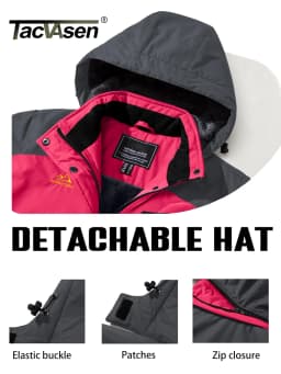 TACVASEN Winter Ski Snowboard Jacket Womens Waterproof Thermal Heavy Fleece Jackets Casual Work Rain Work Coat Windbreaker Parka