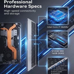 2026 New LENO Intel Core I7-8650U 14.1 "Laptop 5000mAh Windows 11 Pro 3-year Warranty Portable Laptop 1920*1080 HD Office Notebook