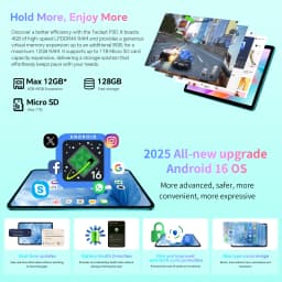 Teclast P30 Tablet 10.1 inch Android 16 12GB RAM 128GB ROM 1280x800 Unisoc T7200 Octa Core 6000mAh 5G&2.4G Wi-Fi