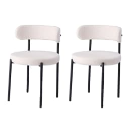 EGOONM 2/4/6Pcs Nordic Style Dining Chairs Upholstered Kitchen Chairs with Teddy Velvet Chair Home Dining Room Kitchen Chairs