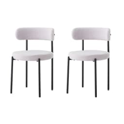 EGOONM 2/4/6Pcs Nordic Style Dining Chairs Upholstered Kitchen Chairs with Teddy Velvet Chair Home Dining Room Kitchen Chairs