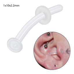 1PC Glass Nose Stud Transparent Glass Straight Nose Ring Retainer Holder Nose Hoop Ring Body Piercing Jewelry