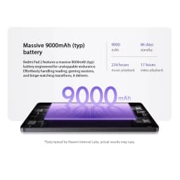 Xiaomi Redmi Pad 2 Wifi Tablet 11" 2.5K 90Hz Display Mediatek Helio G100‑Ultra Processor 9000Mah Battery Fast Charging Wifi 5 Ipv6, Hyperos 8Mp Camera