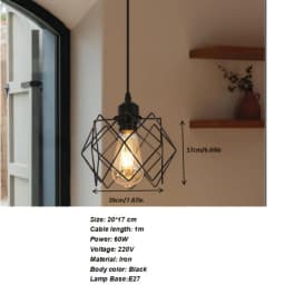 3 Light Industrial Pendant Light Industrial Vintage Design Industrial Ceiling Chandelier E27 (Bulb not Included)