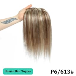 10-18 Inches Hair Topper with Clips 100% Remy Human Hair Toppers For Thin Hair Natural Color Clip In One Piece Hair Extensions