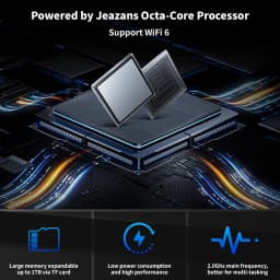 URAO 10.95 Inch Octa Core Tablet PC 24(4+20)GB RAM 128GB ROM Android 14 HD 1280*800 LCD 6800mAh Student Learning Tablet Support TF Card 1TB Expand Back to School Study Entertainment Tablet Full Accessory Bundle