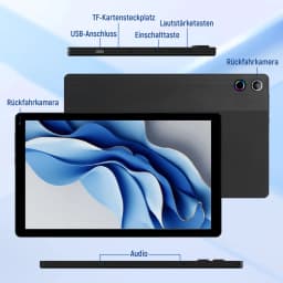 C12 8-Core Tablet PC 10.36 Inch Android 15 Laptop Style Tablet 20GB(3+17GB) RAM 128GB ROM 1280*800 HD LCD 5000mAh Type-C 1TB Expandable Basic Accessory Set For Study Entertainment