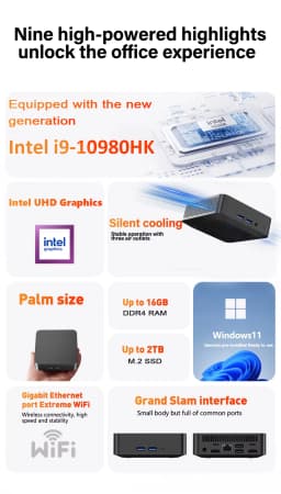 2026 Mini PC Intel Core I9-10980HK Intel N150 Windows 11 Pro Desktop PC Gaming Computer 16GB DDR4 512GB/1TB SSD WiFi6 BT5.2 4K Pc Desktop