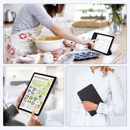 URAO 10.95 Inch Octa Core Tablet PC 24(4+20)GB RAM 128GB ROM Android 14 HD 1280*800 LCD 6800mAh Student Learning Tablet Support TF Card 1TB Expand Back to School Study Entertainment Tablet Full Accessory Bundle