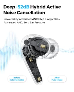 SOUNDPEATS C30 Wireless Earbuds -52dB Hybrid ANC Bluetooth 6.0 Headphones Hi-Res LDAC Audio, 6 Mics ENC, Fast Charge IP54