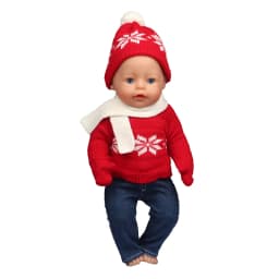 43 Cm Baby New Born Doll Clothes Wool Cute Santa Claus, Tree, Elk Christmas Clothes Suit For American 18 Inch Girl Doll Toy Gift