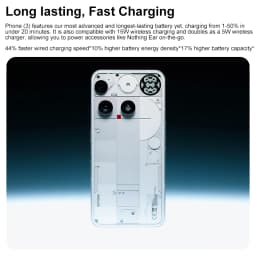 Nothing Phone (3) Smartphone Triple 50Mp Camera 6.67" 120Hz Amoled Display Snapdragon 8S Gen 4 3 Microphones Glyph Array