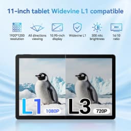 10.95‑Inch Slim Android16 Tablet with Gemini AI,30GB(3+27GB Virtual)RAM 128GB ROM 1TB Expandable, Widevine L1 1920*1200 Display,7800mAh Long Standby Battery,5MP+8MP Dual Cameras Five‑Core Tablet for Streaming Work Study Gaming