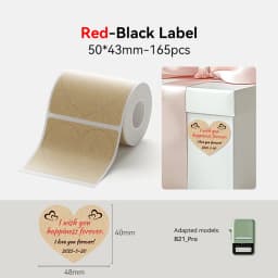 Niimbot Red & Black Dual Color Thermal Label Paper for B21 Pro Printer 300dpi Photo Paper With Adhesive Backing Card Stickers