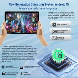 URAO New C12 10.36in A523 Octa-Core Single Tablet Widevine L1 Full HD Streaming Latest Android 15 20GB RAM 128GB Storage 5000mAh Battery Black Silver Ultra Thin Portable Entertainment Tablet For UK No Bundle