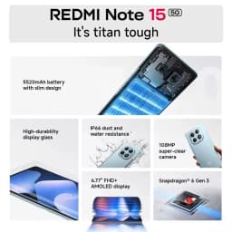 Europe Version Xiaomi Redmi Note 15 5G Smartphone 108MP Main Camera 6.77" 120Hz AMOLED Display 5520mAh Battery Xiaomi Cellphone