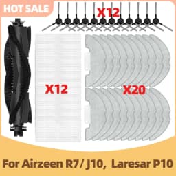 Compatible For Airzeen R7/ J10, Laresar P10 Vacuum Parts Main Side Brush Filter Mop Cloth Replacement Accessories