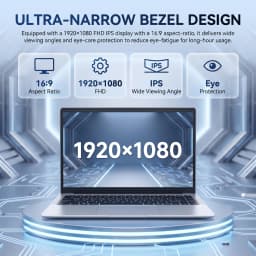 Ultra Slim 14.1 Inch Laptop | Intel N3700, 16GB RAM 512GB SSD, 1080P FHD Display, Windows 11 Pro, Portable Notebook for Office & Study