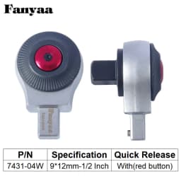 Fanyaa Wrench Ratchet Head Replacement Part Square Tenon Drive End 9*12,14*18mm, 1/4 3/8 1/2 3/4 Inch Reversible Socket Ratchet