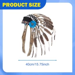 American Chief Indian Native Feather Headdress Decoration Prop for Celebrations Carnivals Themed Party Dance Show Halloween