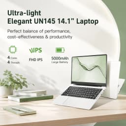 14.1 Inch Laptop Intel N3710 Quad Core 12GB RAM 256GB SSD Windows 10 Notebook Computer FHD 1080P IPS Display Portable Ultrabook 180° Open WiFi Bluetooth Mini HDMI USB 3.0 Grande Batterie De 5000 mAh, Longue Durée De Vie Student Office Business Laptop PC