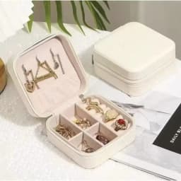 Ryp-983 Portable Jewelry Box - Mini Case with Mirror and Dividers, for Travel and Gifts