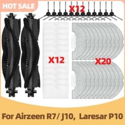 Compatible For Airzeen R7/ J10, Laresar P10 Vacuum Parts Main Side Brush Filter Mop Cloth Replacement Accessories