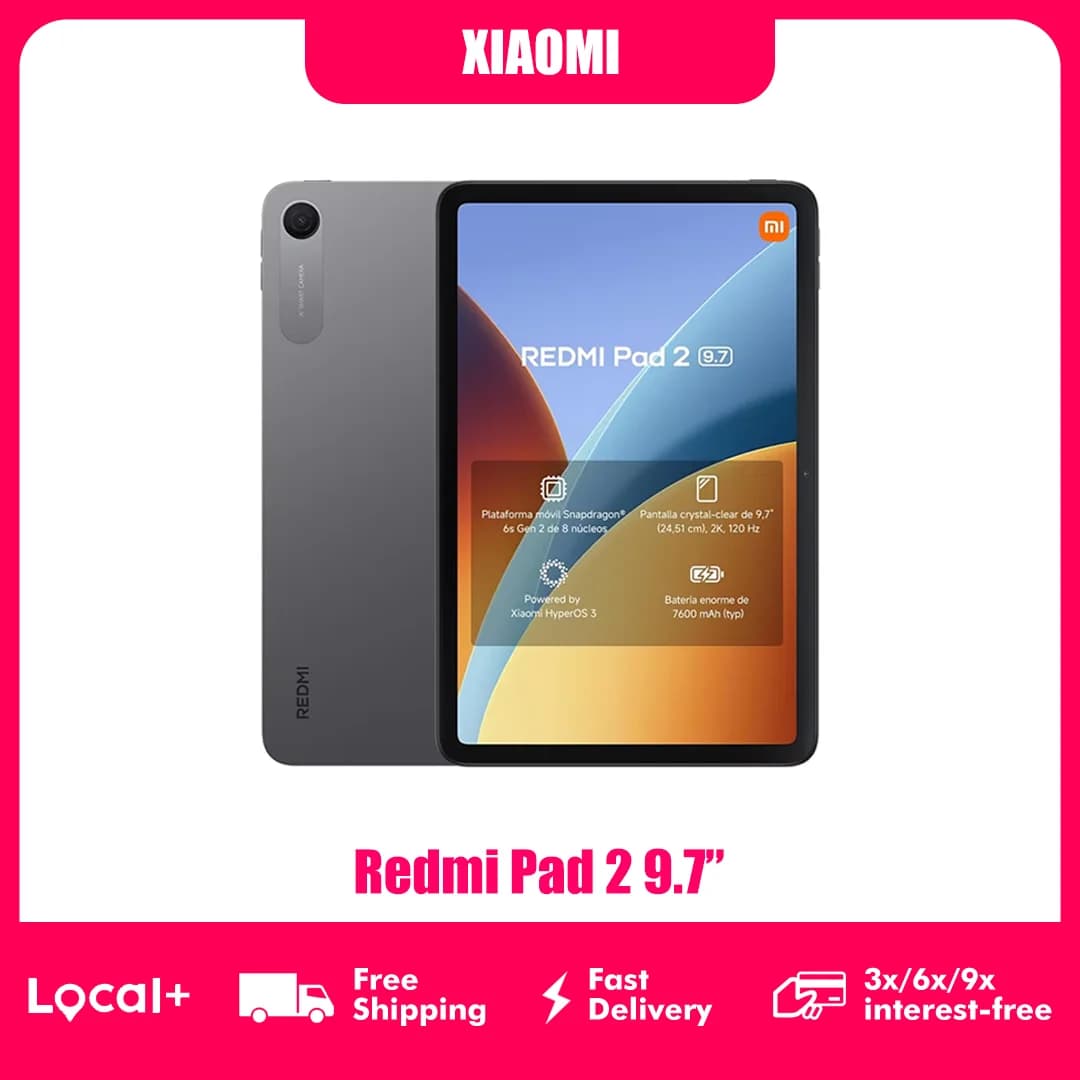 Xiaomi Redmi Pad 2 9.7'' Wifi Tablet Snapdragon 6S 4g Gen 2 System Xiaomi Hyperos 3 9.7'' 2K 120Hz Crystal Clear Display 7600Mah Battery