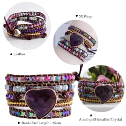 Unique Mix Strands Leather Bracelet Multicolor Natural Stone Woven Wrap Bracelets Bohemian Bracelet Drops Hipping