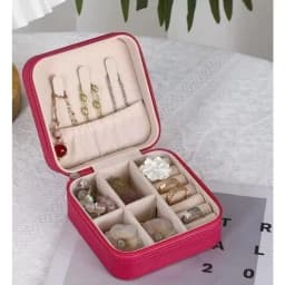 Ryp-983 Portable Jewelry Box - Mini Case with Mirror and Dividers, for Travel and Gifts