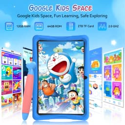 KINGRID K10 Kids Tablet 10'' Android 15 4GB RAM+8GB Expandable 64GB ROM 5G WiFi Widevine L1 5000mAh Kids Tablet PC Tablet Android Parental Control