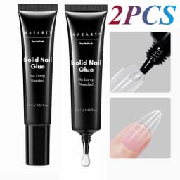 Makartt Hema-Free Semi Solid Nail Glue Strong Air-Dry 20s Fake Nail Tips Adhesive No UV Needed DIY Manicure 10ml Home Salon