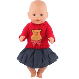 43 Cm Baby New Born Doll Clothes Wool Cute Santa Claus, Tree, Elk Christmas Clothes Suit For American 18 Inch Girl Doll Toy Gift