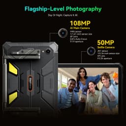 Blackview Active 12 Pro Rugged Outdoor Tablet, Dimensity 7300 5G 11 inch Pad, 108MP + 50MP, Widevine L1 Autofocus Projector, 30000mAh Will 200LM Flashlight For Camping