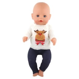 43 Cm Baby New Born Doll Clothes Wool Cute Santa Claus, Tree, Elk Christmas Clothes Suit For American 18 Inch Girl Doll Toy Gift