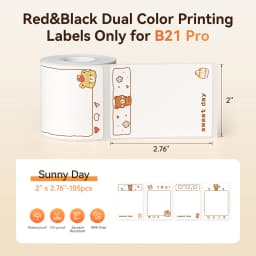 Niimbot Red & Black Dual Color Thermal Label Paper for B21 Pro Printer 300dpi Photo Paper With Adhesive Backing Card Stickers