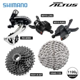 Shimano Acera Altus M360 24S Groupset 3x8 Speed M315 Shifter M310 Derailleur HG31-8 Cassette 8S K7 HG70 HG41Chain 112 Links