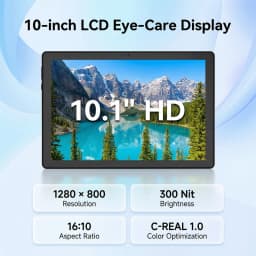 X6 10.1 Inch Android16 Tablet PC Octa‑Core A523 34GB(6+28GB Virtual) 128GB ROM WiFi6 Widevine L1 Face ID 6000mAh HD IPS Eye‑Care Display Tablet for Study Gaming`