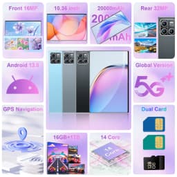 16GB Ram 1TB Rom Android13 Original 5G Pad 10.36inch 20000mAh Bluetooth 14core WIFI Office GPS HD Tablet with keyboard