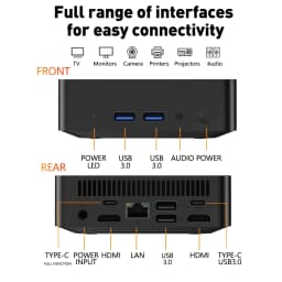 Xiaman Mini PC Intel Core I7 4th 4510U 16GB RAM 256GB 512GB SSD Windows 11 WiFi6 BT5.2 Type-C 4K 60Hz Mini Desktop PC Computer