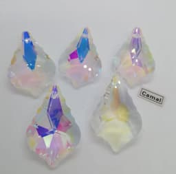 Camal 5PCS 38mm Colorful Maple Leaf K9 Crystal Glass Prisms Pendant SunCatcher Lamp Lighting Chandelier Parts Hanging Home Decor
