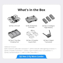 DJI Neo 2 Fly More Combo w/ RC-N3, 4K Camera Drone for Beginners, Stable Digital Transmission, 3 Batteries