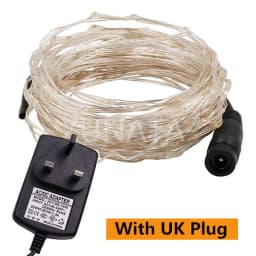 DC12V Micro Rice Wire Silver Fairy String Lights Xmas Garland Light Lamp for Christmas Party Wedding Decoration ourdoor 10m 20m