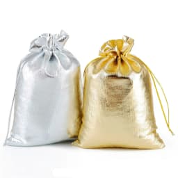 100pcs 5x7 7x9 9x12cm 11x16cm Drawstring Gift Bags Metallic Foil Organza Pouches Christmas Wedding Party Favour Gifts Candy Bags