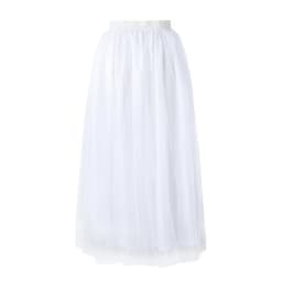 Women Tutu Long Skirt Front Split Layered Tulle Maxi Puffy Skirts Floor Length Wedding Night Out Party Club Clothes