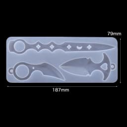 Self Defense Keychain Mold DIY Epoxy Silicone Resin Mold Pendant Keychain Self-defense Toy Craft For Resin Small Knife
