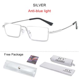 CLLOIO New Trend Multifocal Business Reading Glasses Men Memory Titanium Half frame Anti Blue Ray Progressive Glasses for Women