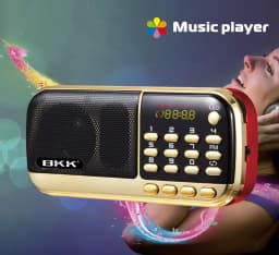 EONKO B836S FM Radio with TF USB AUX Flashlight 2*1200mah Rechargeable Battery